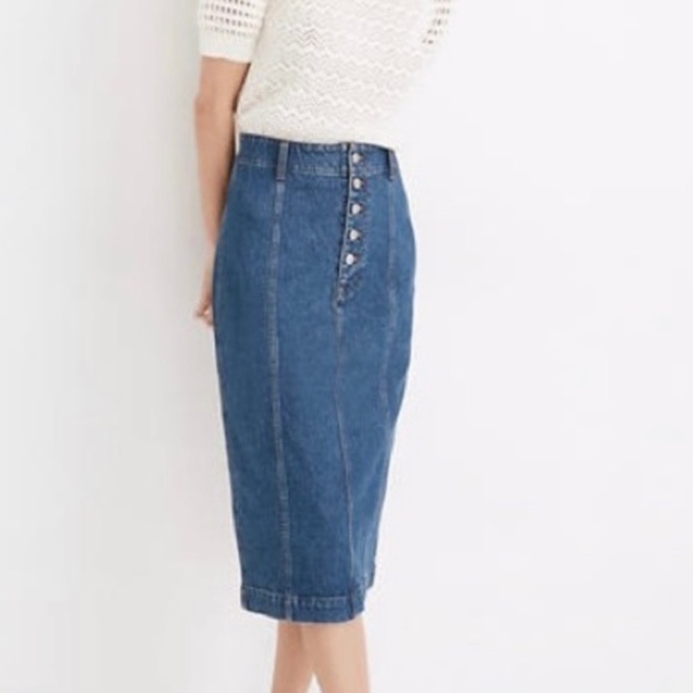 Madewell Denim Button Up Midi Skirt